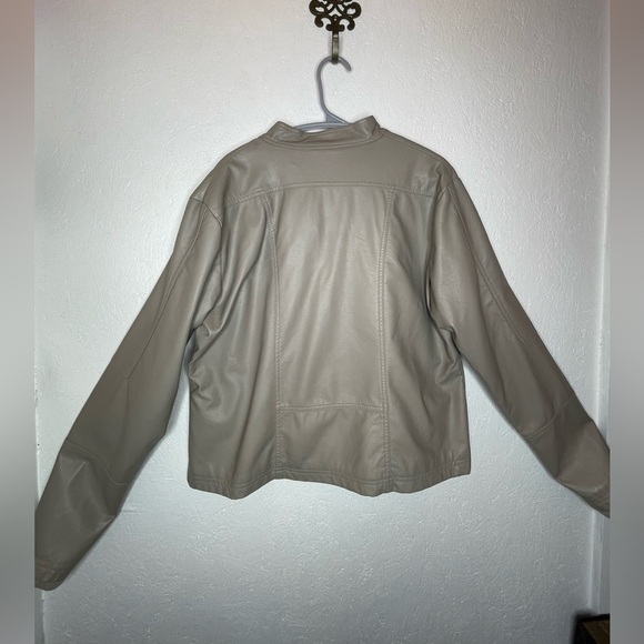 George Jacket Faux Leather Lined Animal Print Aviator Jacket Tan Youth Size XL - Picture 7 of 10